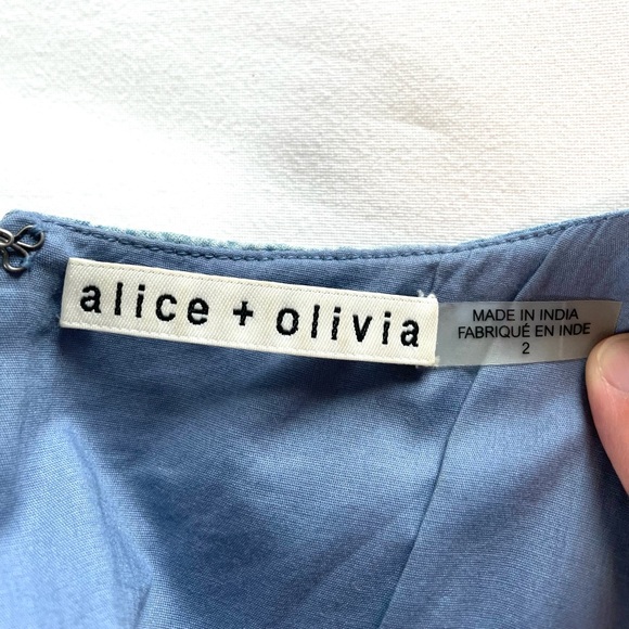 Alice + Olivia Lindsey Chambray Embroidered Dress - Picture 6 of 13